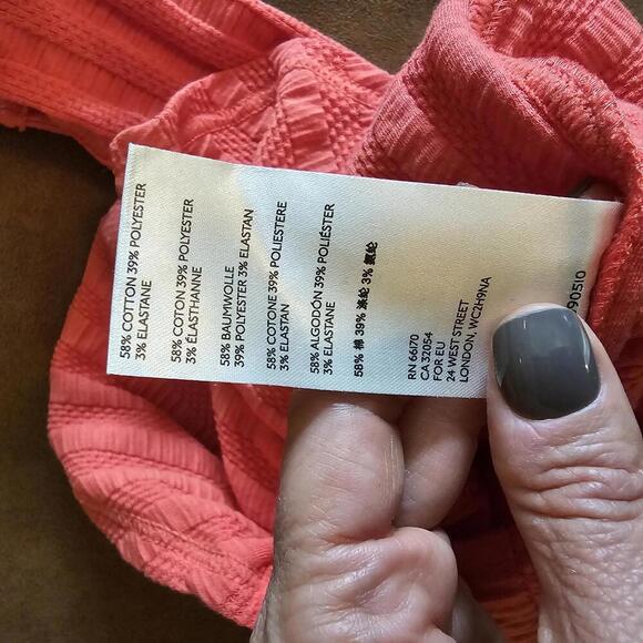 Free People Rust Ribbed Top with Lace-Up Detail - Picture 6 of 6